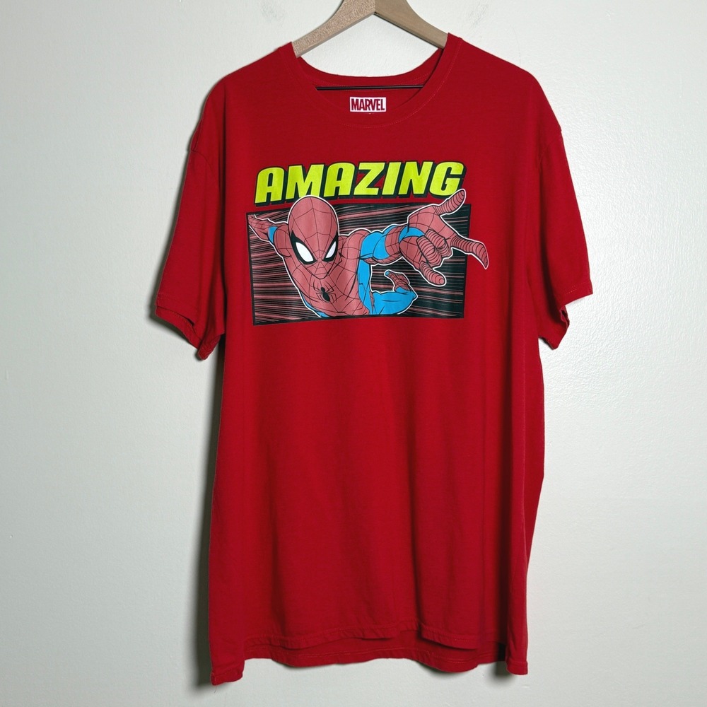 Marvel Mens Spider-Man Red Graphic T-Shirt 3X Amazing Friendly Neighborhood Hero